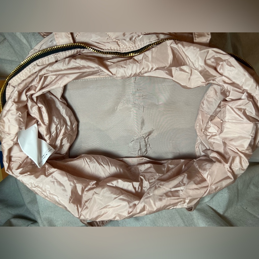 Moncler Leather DOMITILLE Blush Quilted Zip Up Hidden Bag  Mixed Media - Picture 6 of 13